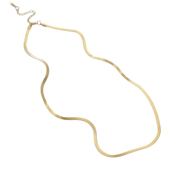 Gold Snake Chain Necklace Stainless Steel - Picture 1 of 3